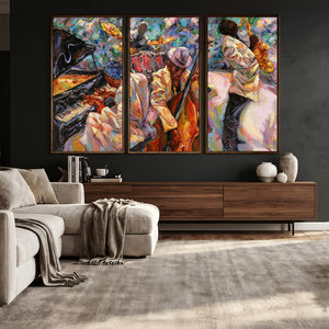 African American Jazz Art Music Abstract Wall Art Painting