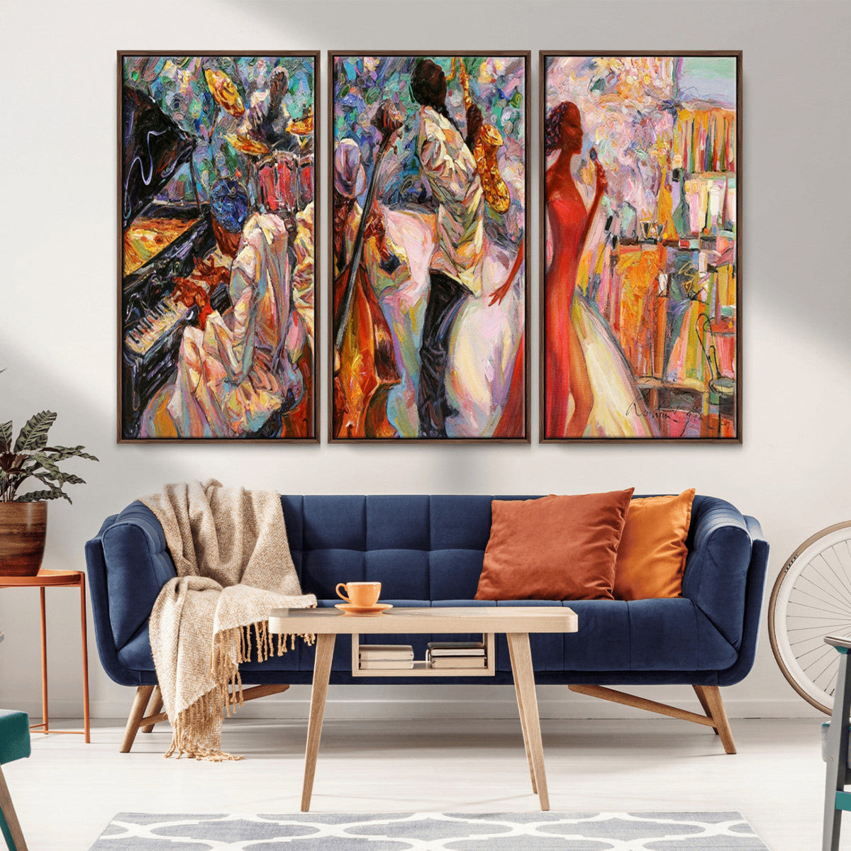 Abstract Afro American Jazz Canvas Wall Art | Music-Inspired