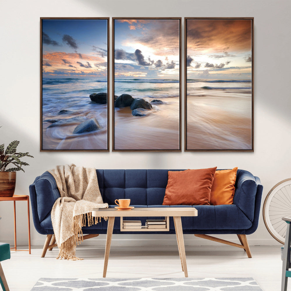 Serene Weather On The Beach Wall Art Canvas Print