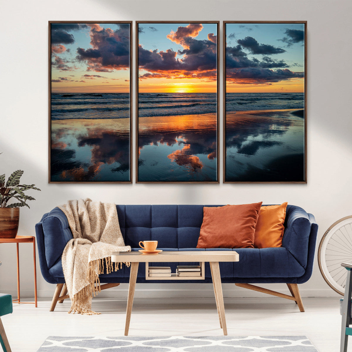 Beach Sunset Print - Stunning Ocean Canvas Artwork with
