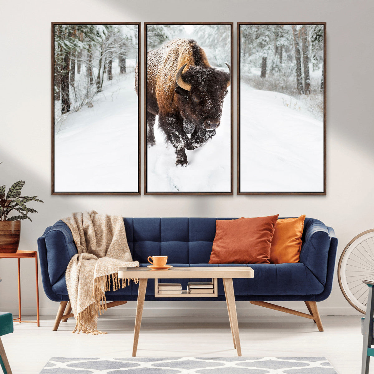 Bison Wall Art Canvas Print For Farmhouse, Animal Canvas