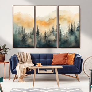 Abstract Forest Print - Mountain Wall Art | Autumn Landscape