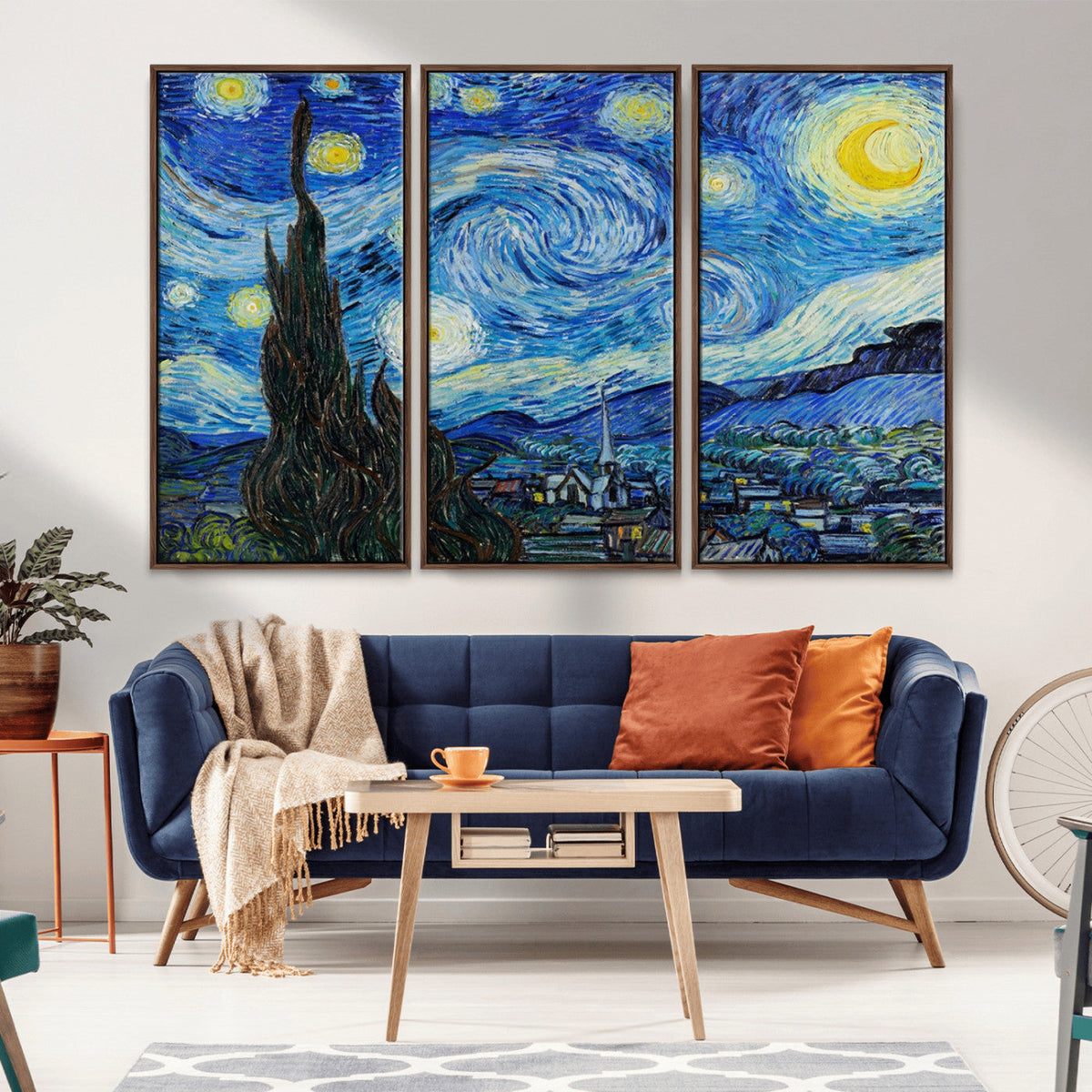 Vincent Van Gogh The Starry Night Abstract Wall Art Canvas