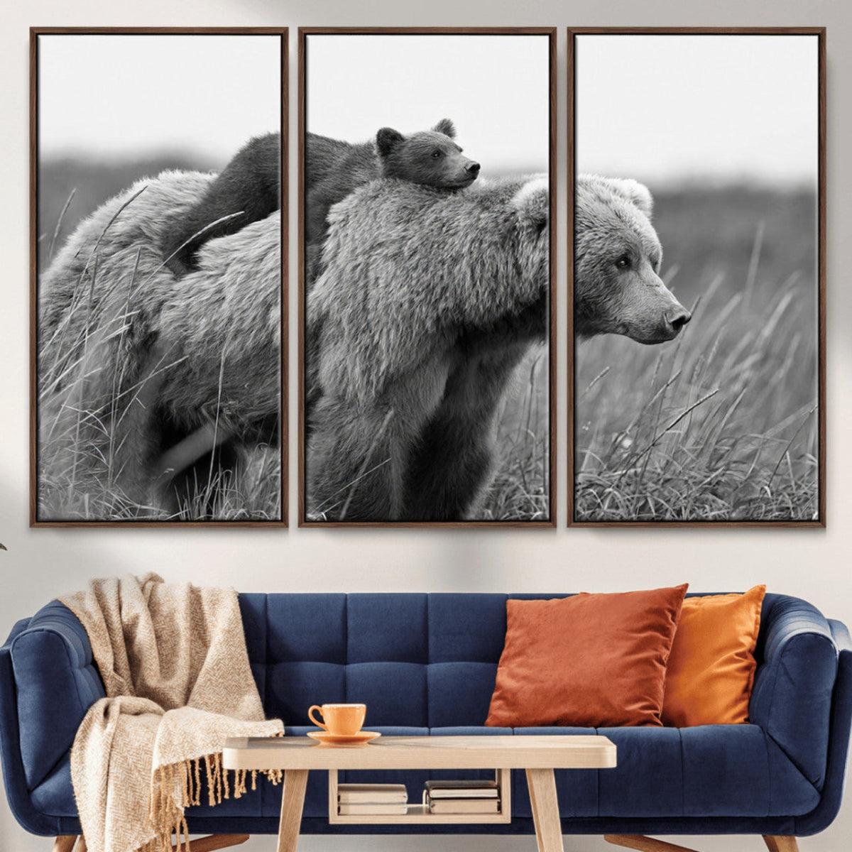 Bear and Cub Wall Art Canvas | 399 Bear Cub