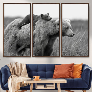 Bear and Cub Wall Art Canvas | 399 Bear Cub