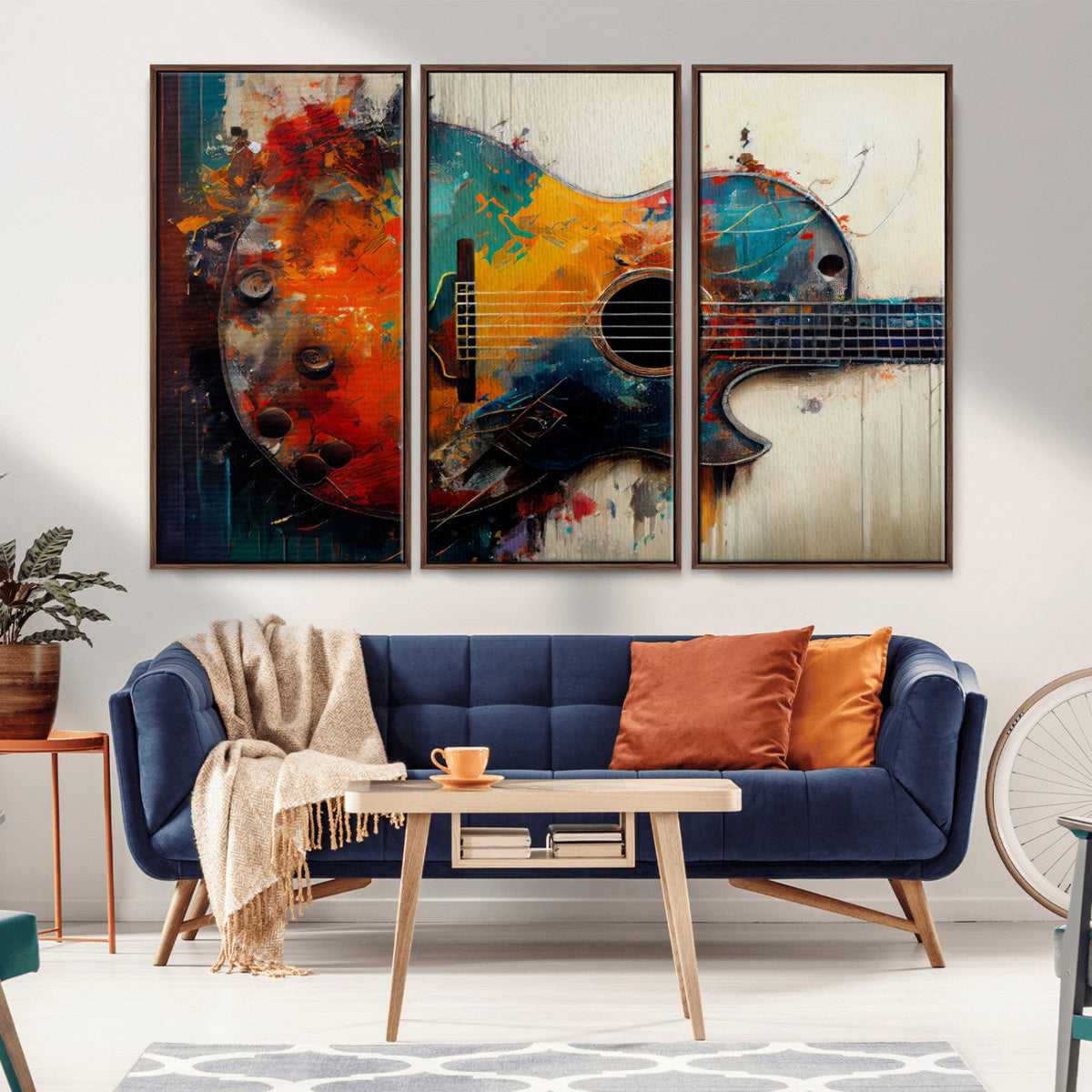 Abstract Guitar Wall Art Canvas | Vibrant Music-Inspired Art