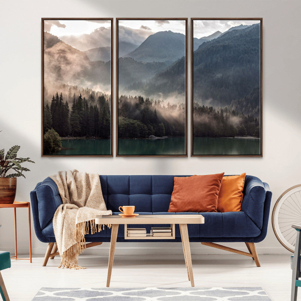 Foggy Mountain Canvas Print Forest Wall Art