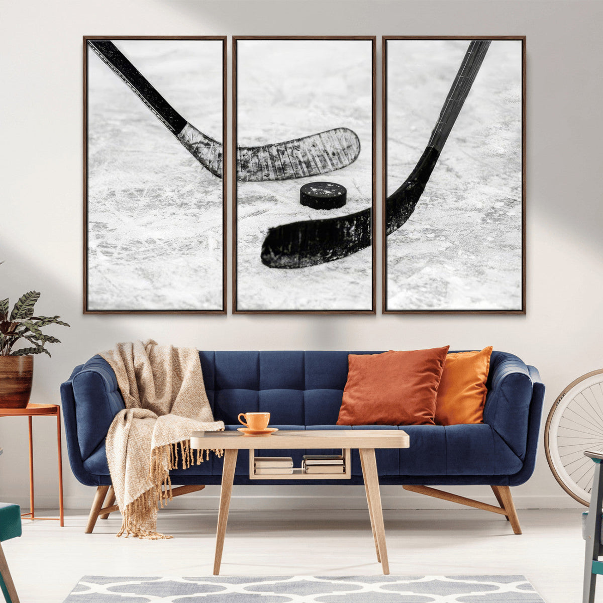 Winter Ice Hockey Sport Canvas Wall Art Print - Hockey Wall