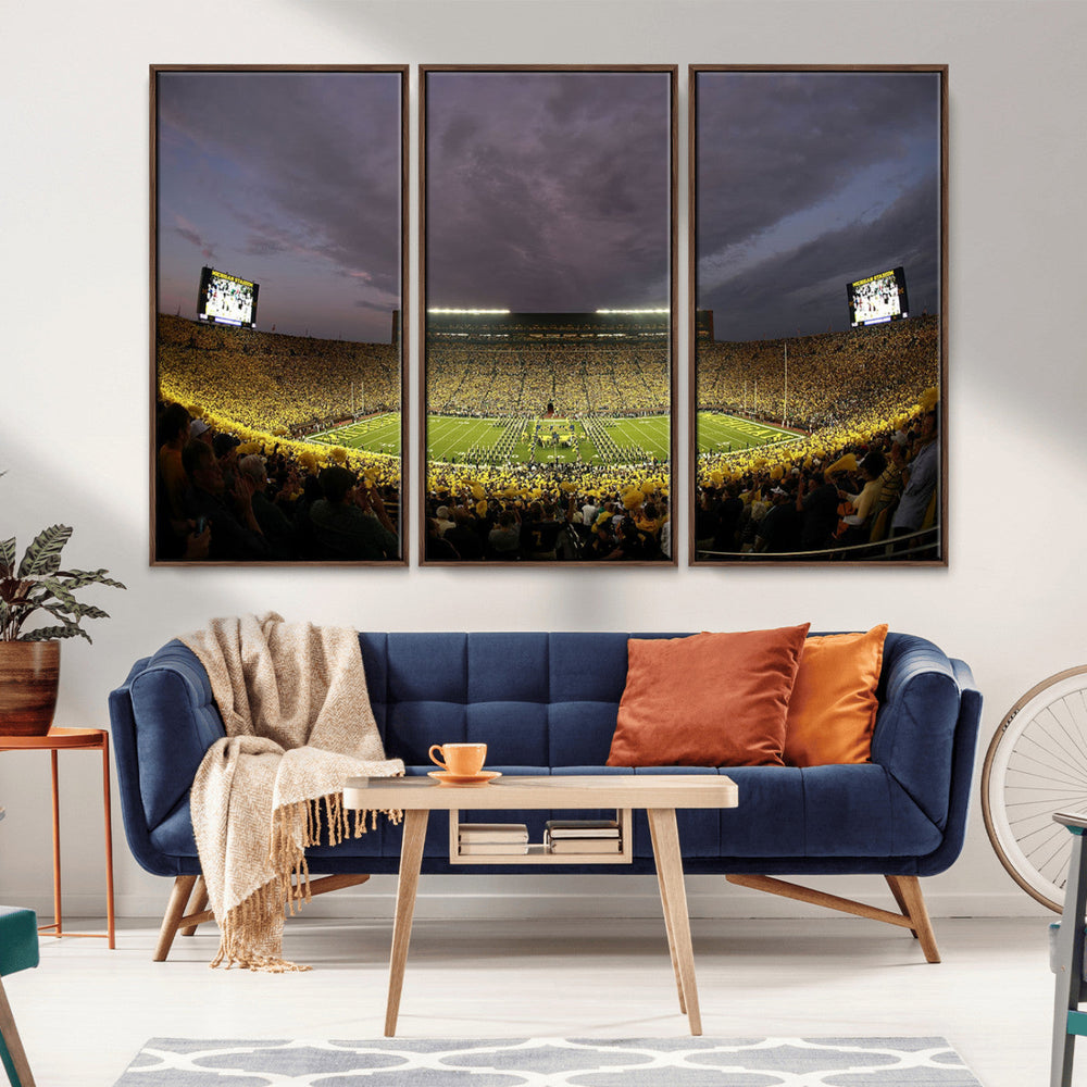 Michigan Wolverines Print - Michigan Stadium Wall Art Canvas