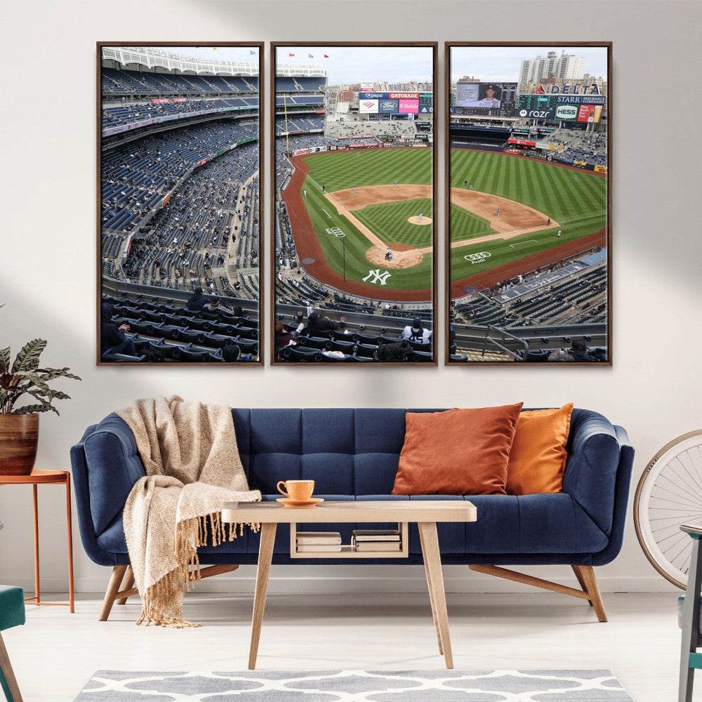 New York Yankees Baseball Team Print - Yankee Stadium Wall