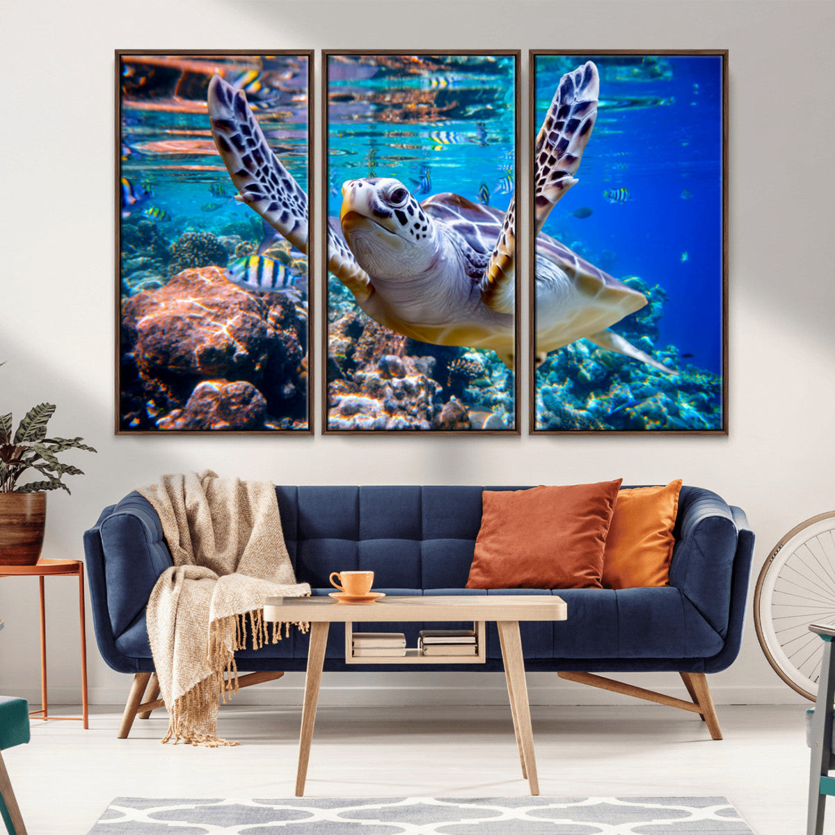 Underwater Sea Turtle Wall Art Canvas Print – Vibrant Ocean