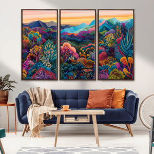 Colorful Abstract Landscape Wall Art Print Canvas - Vibrant