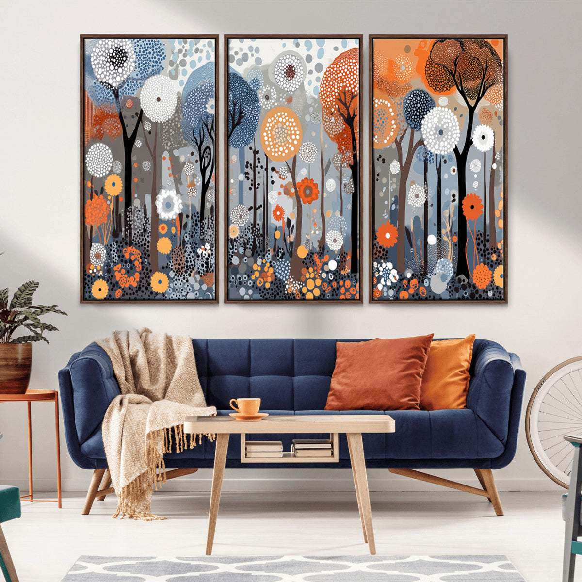 Abstract Winter Landscape Canvas Wall Art Print - Large