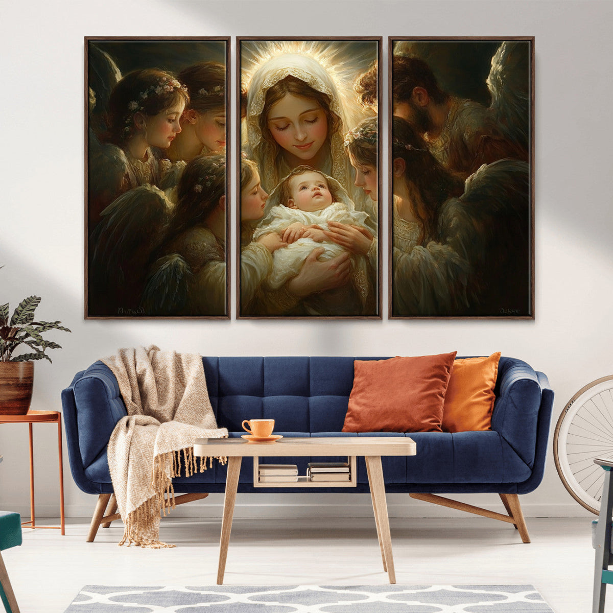 Mary Jesus Canvas Wall Art Print - Madonna and Child with
