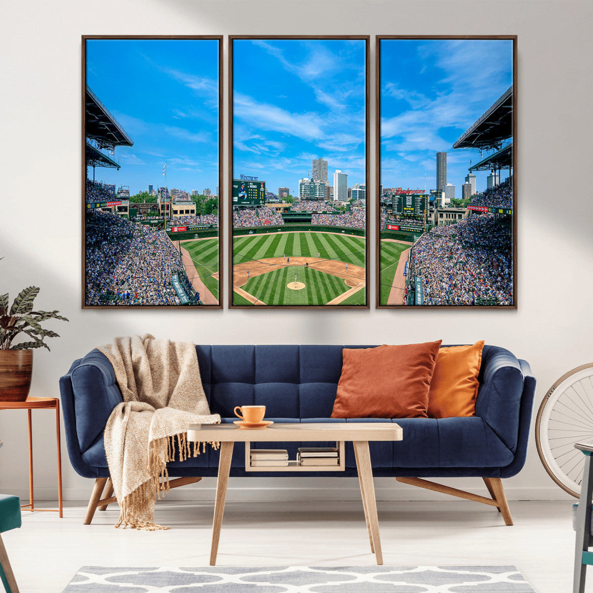 Wrigley Field Chicago Cubs Panoramic Art Multi-Piece Canvas
