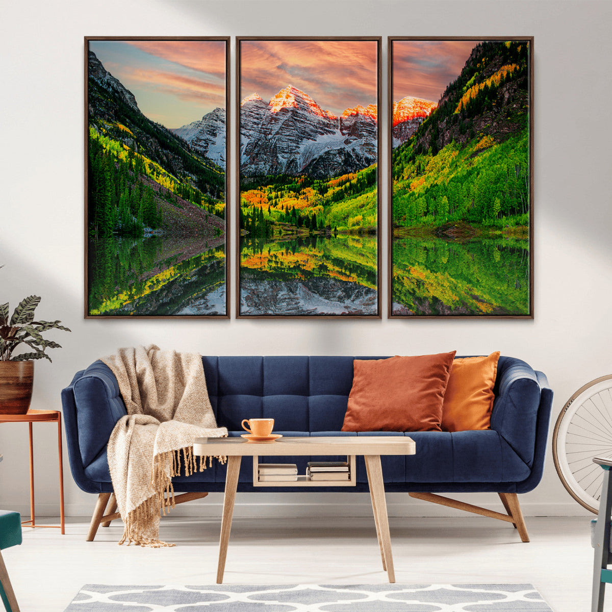 Maroon Bells Lake Wall Art Canvas Print – Framed Majestic