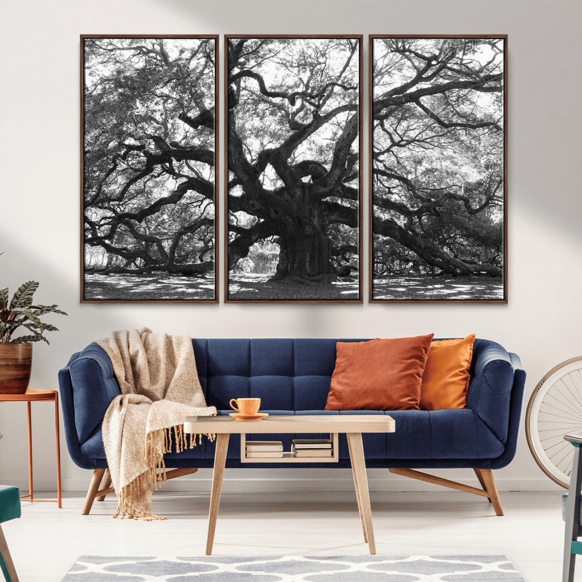 Ancient Oak Wall Art Canvas Print, Majestic Twisted Branches