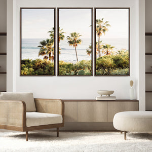 California Coast Palm Trees Wall Art Canvas Print – Framed