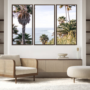 Coastal Palm Trees Wall Art Canvas Print – Framed Ocean