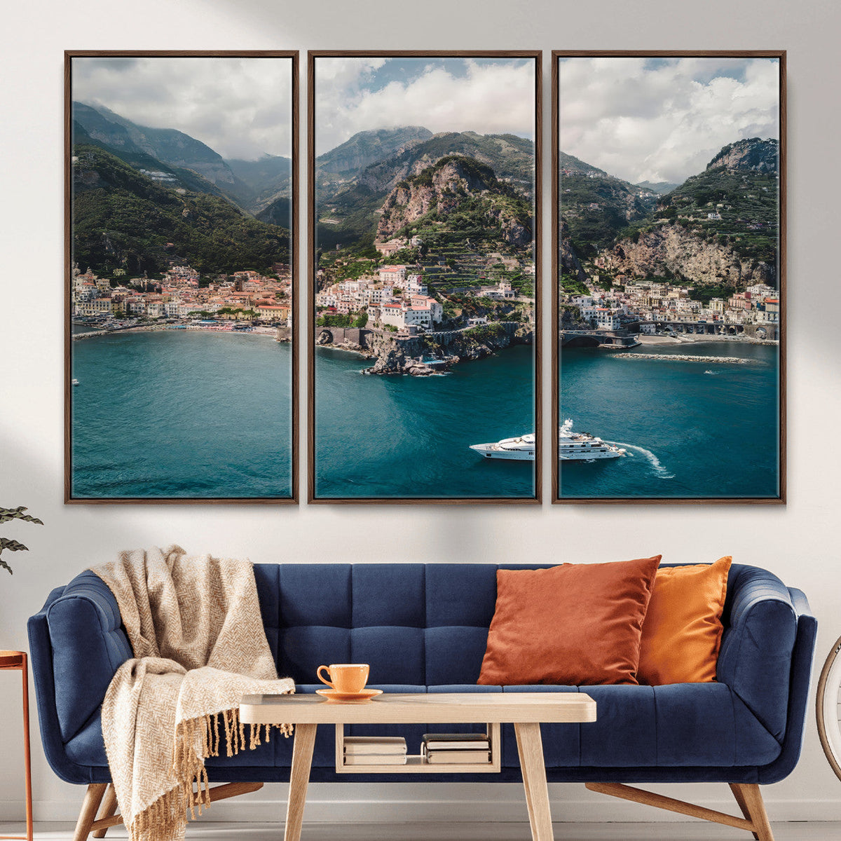 Amalfi Coast Wall Art – Framed Italian Seaside Canvas