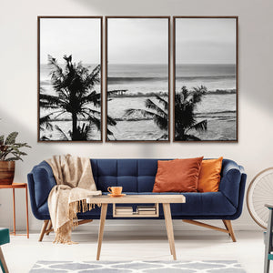 Tropical Coastline Wall Art Canvas Print – Framed Palm Trees