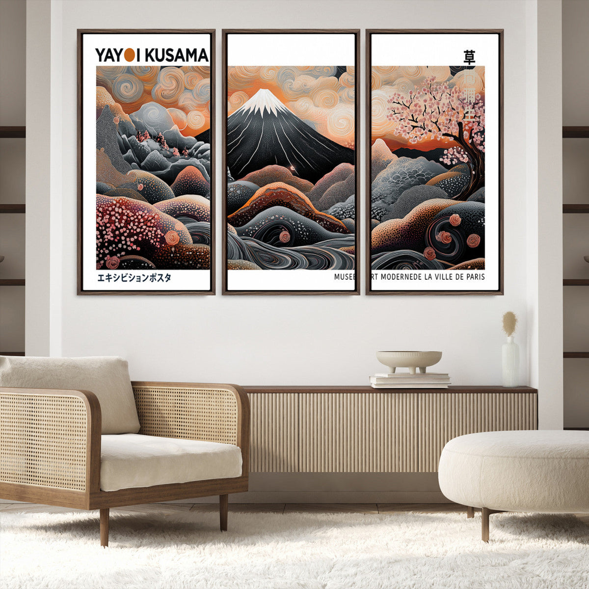Yayoi Kusama Wall Art Canvas Print – Framed Japanese Dot Art