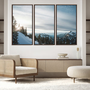 Snowy Mountain Wall Art Canvas Print – Frosty Peaks Alpine