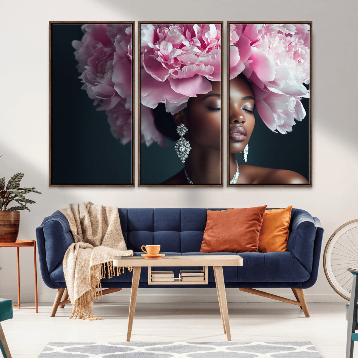 Black Beauty Petal Crown Wall Art Canvas Print – Floral