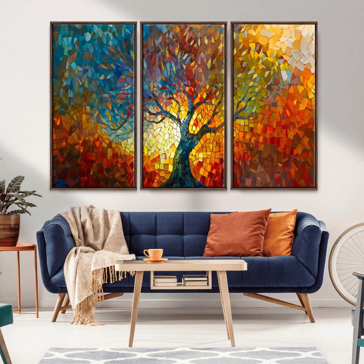 Yggdrasil Tree of Life Mosaic Stained Glass Wall Art, Tree