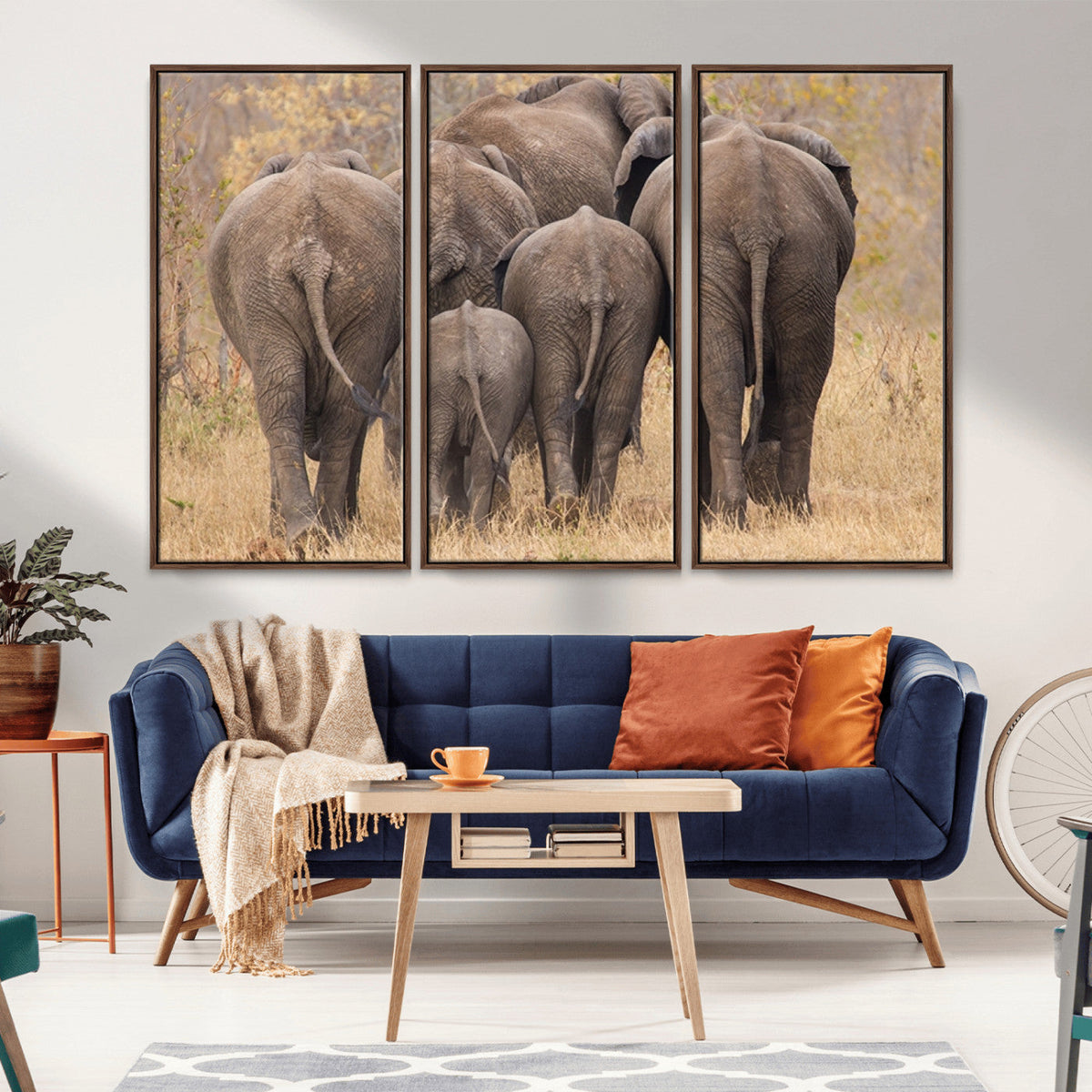Wild Elephant Wall Art Canvas Print