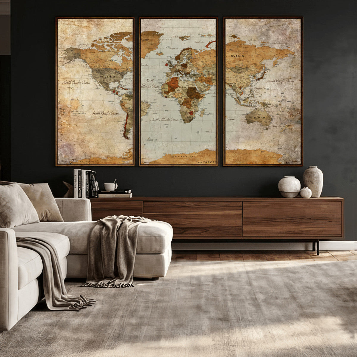 World Map Canvas Print – Detailed Map of the World Wall Art