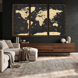 World Map Canvas Print – Detailed Map of the World Wall Art