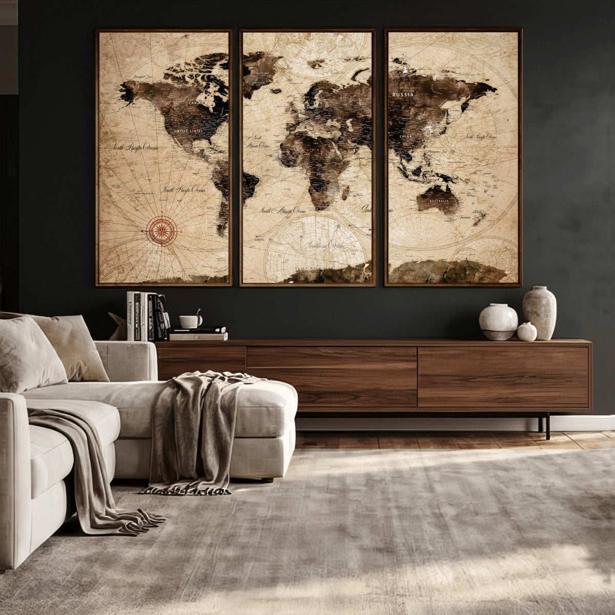 World Map Wall Art Canvas Print