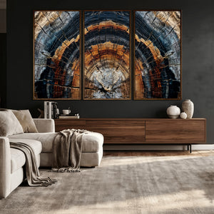 Abstract Wood Grain Canvas Print, Tree Ring Pattern Wall