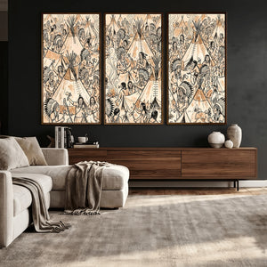 Native American Indian Wall Art Canvas Print - Abstract