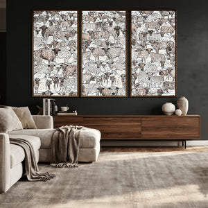 Abstract Texas Cow Wall Art Canvas Print - Farm Longhorn