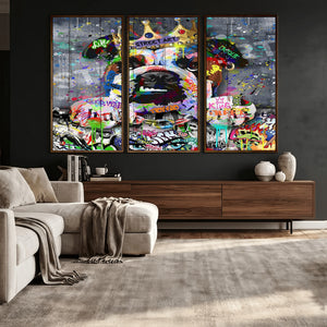 Graffiti Dog Wall Art Decor for Teen Bedroom - Abstract