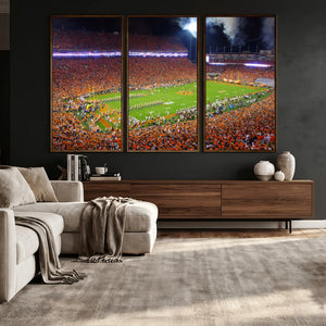 Clemson Football Stadium Wall Art Canvas Print, College
