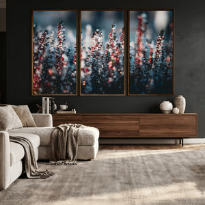 Winter Heather Wall Art Canvas Print, Frosted Floral Nature