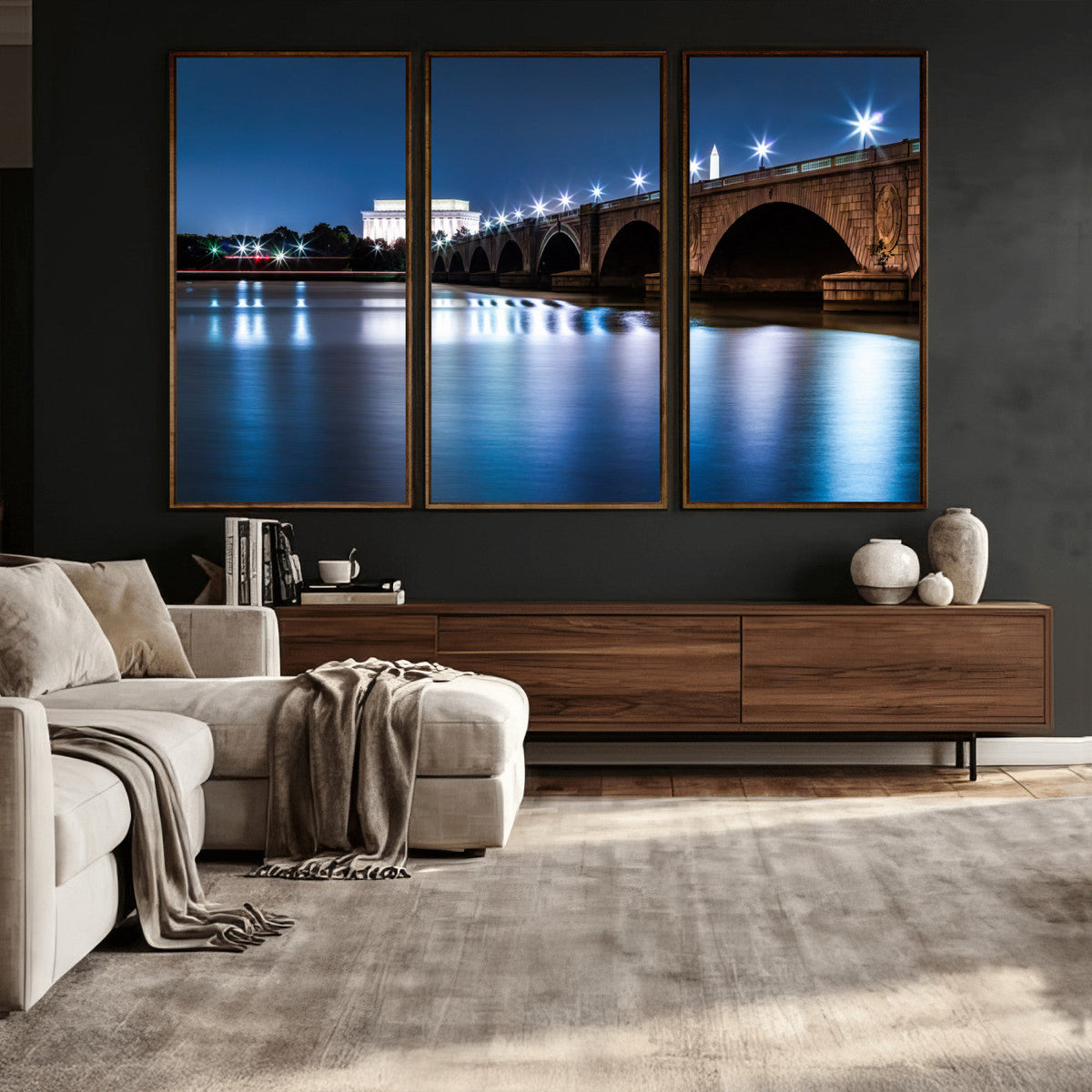 Washington DC Wall Art Canvas Print – Lincoln Memorial Night