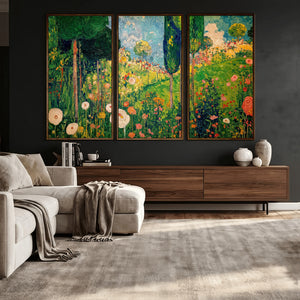 Gustav Klimt Boho Mountain Landscape Large Wall Art,