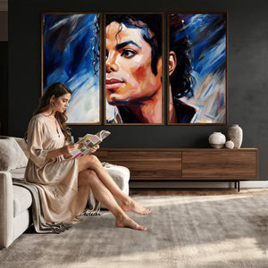 Abstract Michael Jackson Photo Wall Art Canvas Print