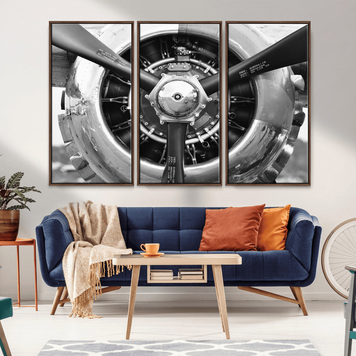 Vintage Airplane Wall Art Canvas Print