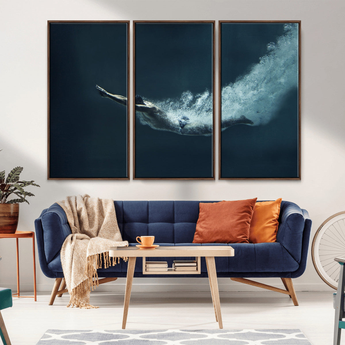 Swimmer Wall Art Canvas Print