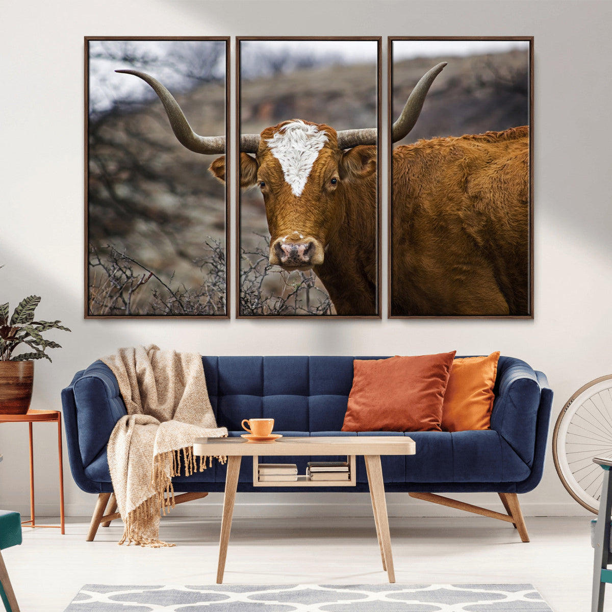 Texas Longhorn Canvas Wall Art - Longhorn Steer Canvas Wall