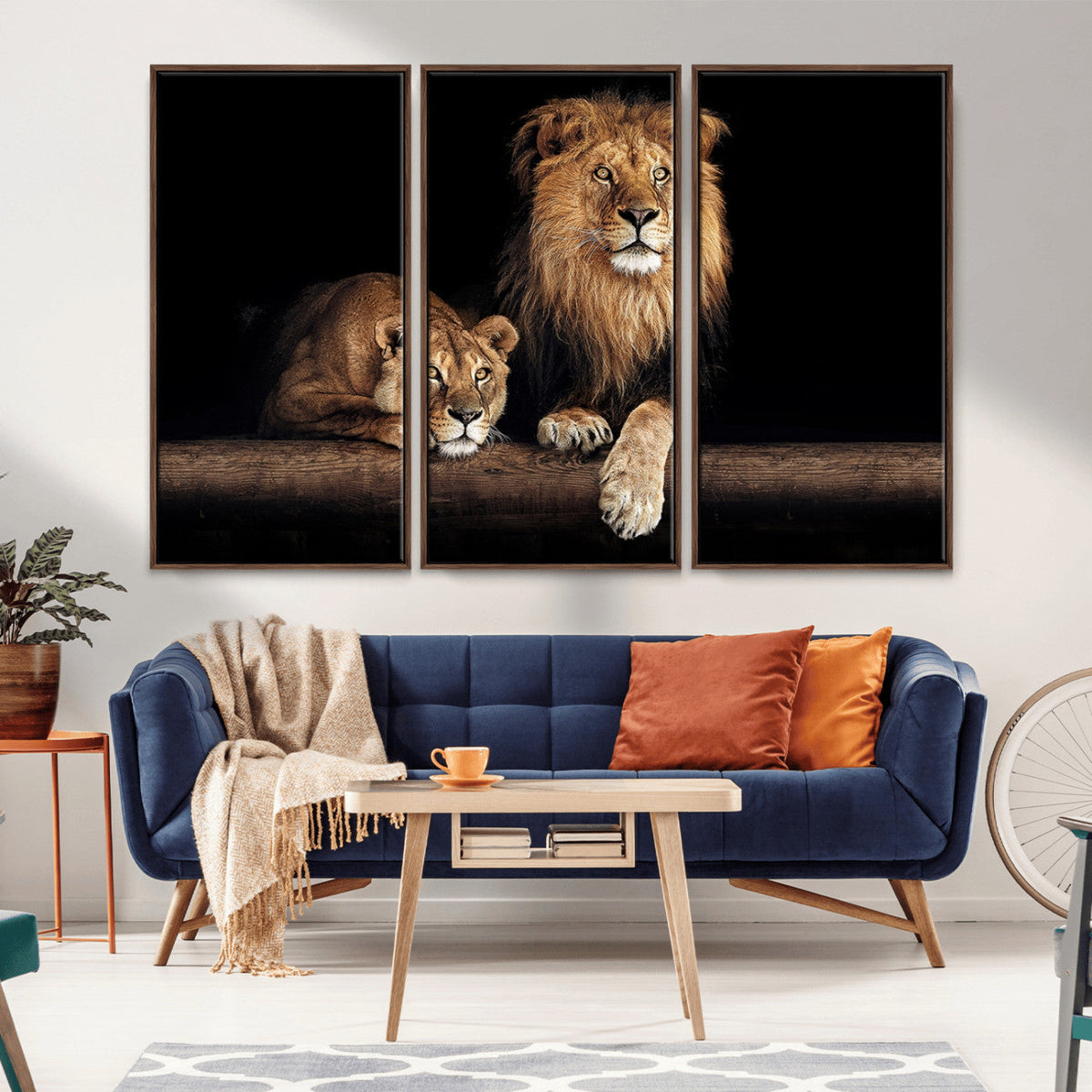 Lion Canvas Wall Art – Majestic Animal Print Artwork for