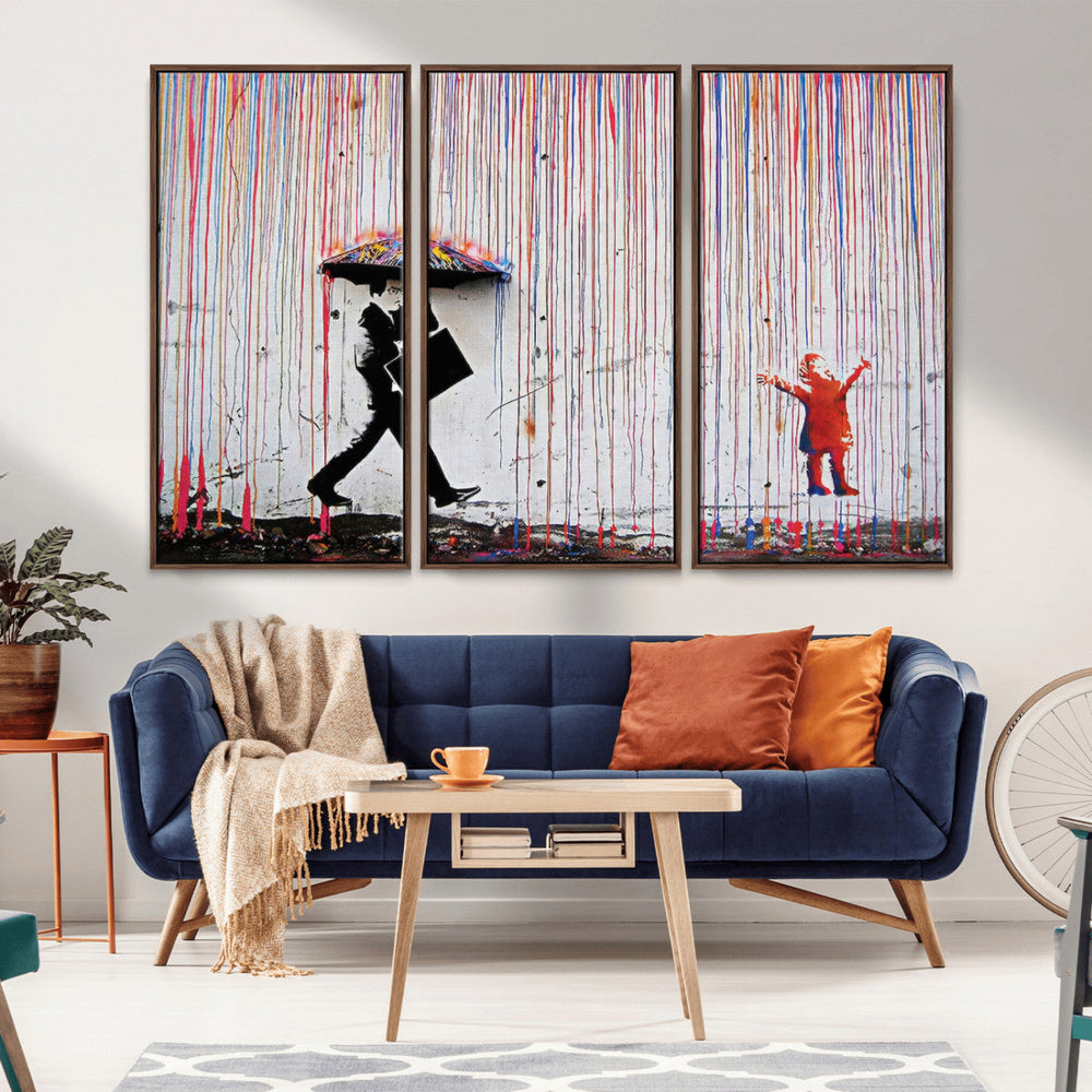 Banksy Wall Art Canvas Print, Framed Graffiti Art Picture