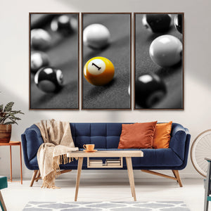 Wall Art Pool Table and Balls Canvas Print