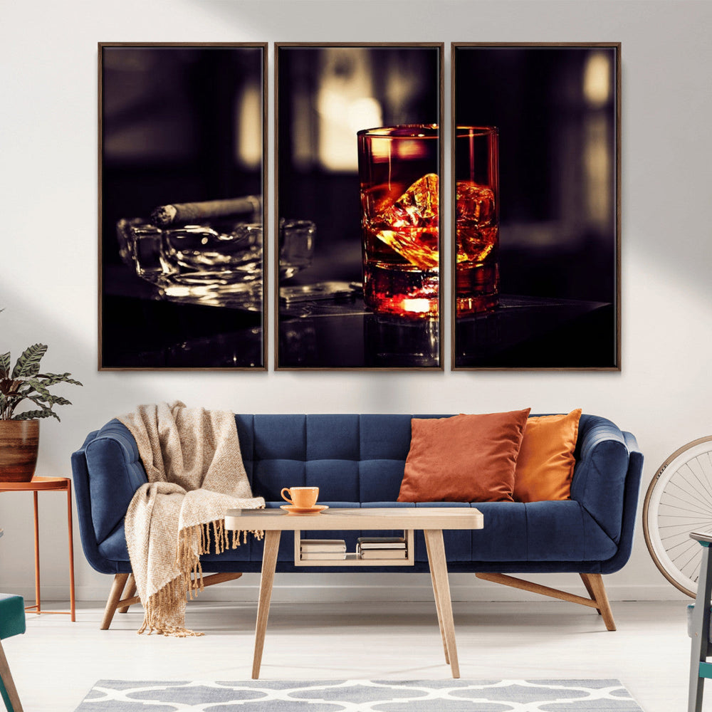 Whiskey and Cigar Canvas – Luxurious Wall Art for Home or