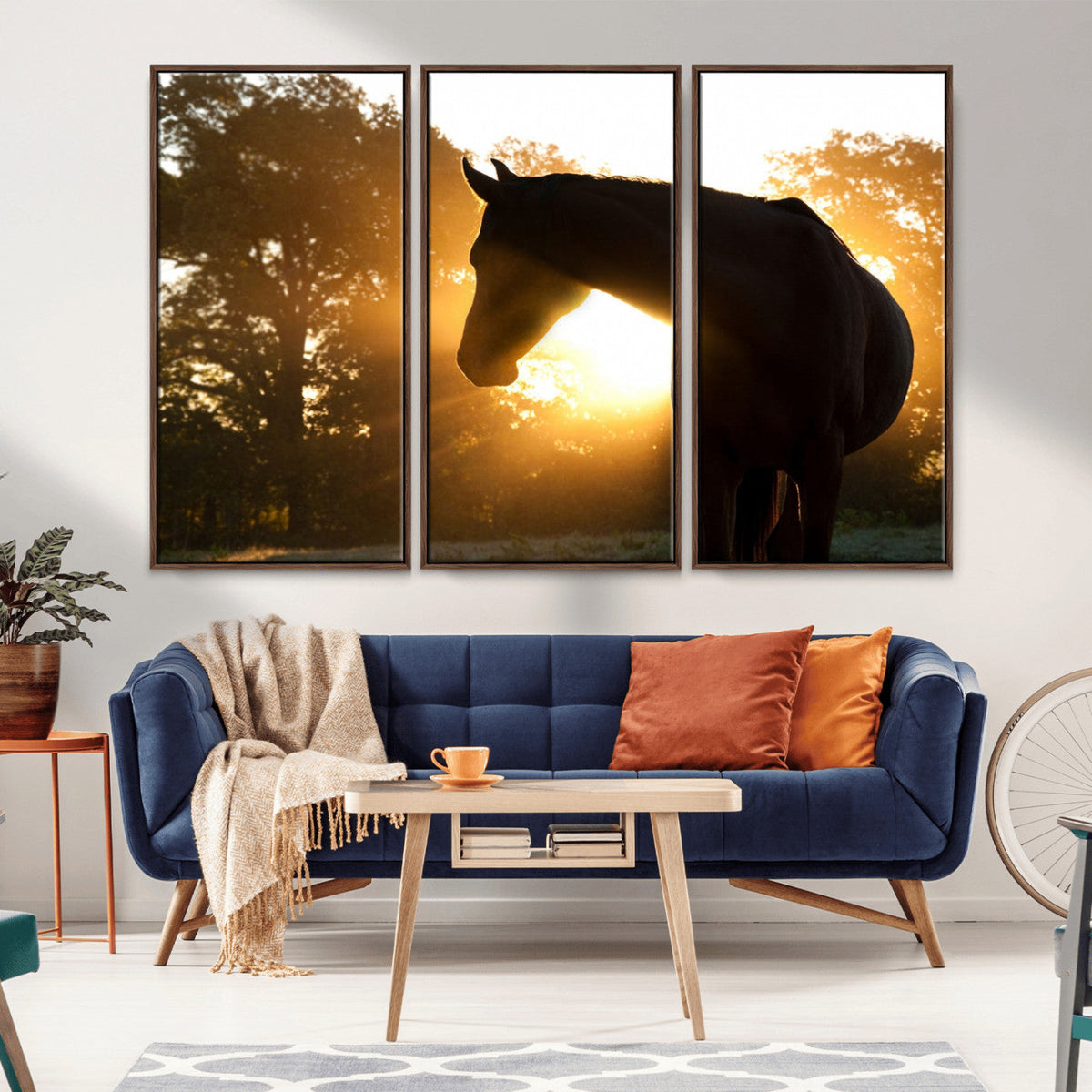 Horse at Sunset Wall Art Animal Canvas Print